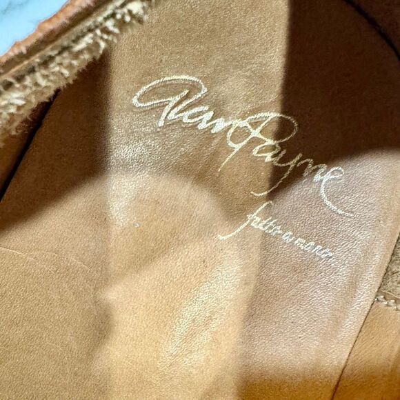 Alan Payne Brown Leather Split Toe Lug Sole Oxfords. Size 10.